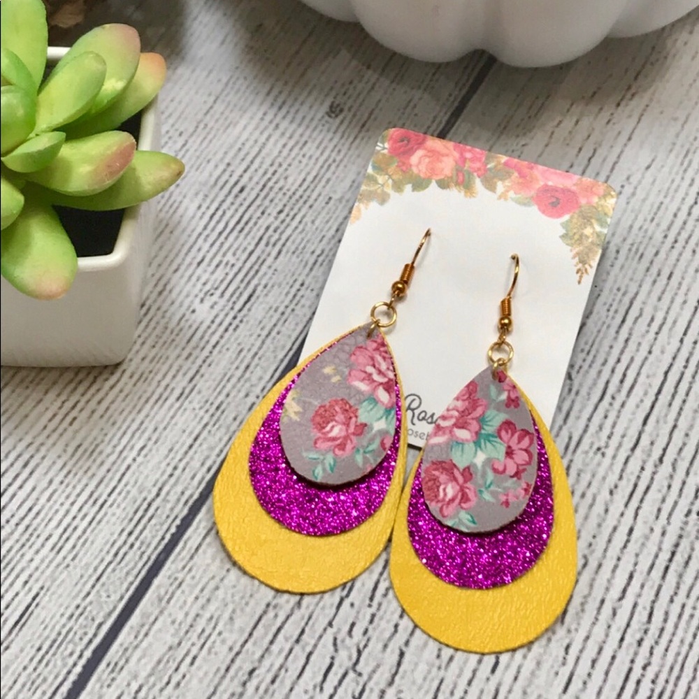 🍁Gorgeous🍁Fall Into Floral Triple Layer Earrings